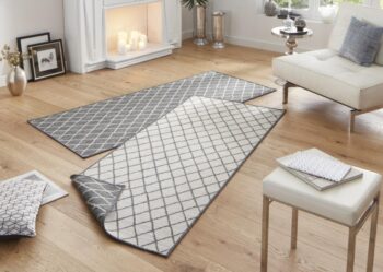 Hanse Home, Kusový koberec Twin-Wendeteppiche 103118 grau creme – na von aj na doma, 200x290, šedá, chodba / predsieň