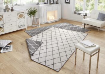 Hanse Home, Kusový koberec Twin-Wendeteppiche 103118 grau creme – na von aj na doma, 80x350, šedá, chodba / predsieň