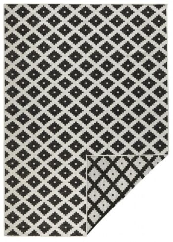 Hanse Home, Kusový koberec Twin-Wendeteppiche 103124 schwarz creme – na von aj na doma, 200x290, čiernobiela, chodba / predsieň