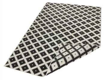 Hanse Home, Kusový koberec Twin-Wendeteppiche 103124 schwarz creme – na von aj na doma, 200x290, čiernobiela, chodba / predsieň