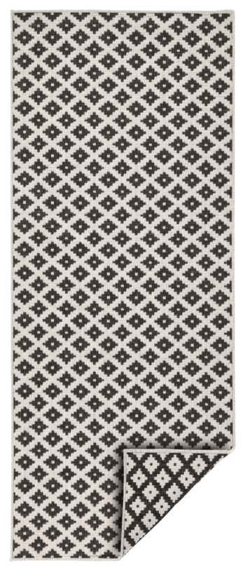 Hanse Home, Kusový koberec Twin-Wendeteppiche 103124 schwarz creme – na von aj na doma, 200x290, čiernobiela, chodba / predsieň