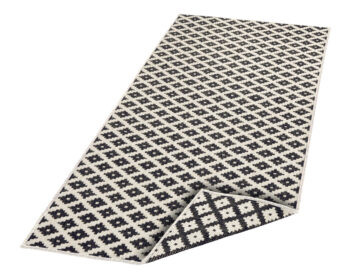 Hanse Home, Kusový koberec Twin-Wendeteppiche 103124 schwarz creme – na von aj na doma, 80x350, čiernobiela, chodba / predsieň