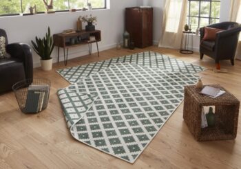 Hanse Home, Kusový koberec Twin-Wendeteppiche 103125 grün creme – na von aj na doma, 80x150, zelená, chodba / predsieň