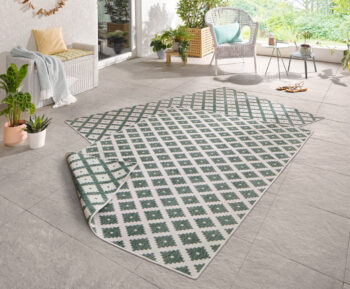 Hanse Home, Kusový koberec Twin-Wendeteppiche 103125 grün creme – na von aj na doma, 80x350, zelená, chodba / predsieň