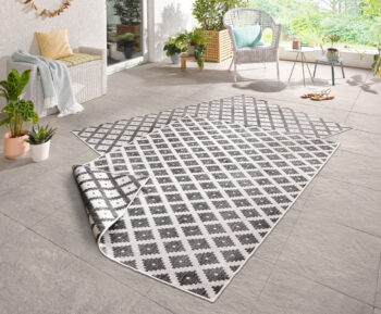 Hanse Home, Kusový koberec Twin-Wendeteppiche 103126 grau creme – na von aj na doma, 120x170, šedá, chodba / predsieň