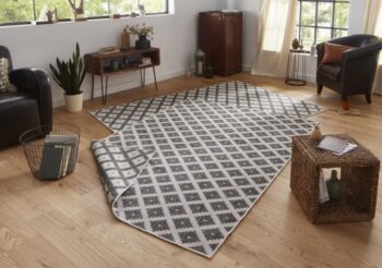 Hanse Home, Kusový koberec Twin-Wendeteppiche 103126 grau creme – na von aj na doma, 80x350, šedá, chodba / predsieň