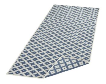 Hanse Home, Kusový koberec Twin-Wendeteppiche 103128 blau creme – na von aj na doma, 80x150, modrá, chodba / predsieň