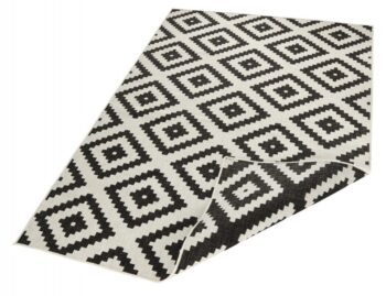 Hanse Home, Kusový koberec Twin-Wendeteppiche 103129 schwarz creme – na von aj na doma, 120x170, čiernobiela, chodba / predsieň