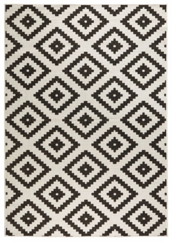 Hanse Home, Kusový koberec Twin-Wendeteppiche 103129 schwarz creme – na von aj na doma, 80x150, čiernobiela, chodba / predsieň