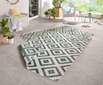 Hanse Home, Kusový koberec Twin-Wendeteppiche 103131 grün creme – na von aj na doma, 120x170, zelená, chodba / predsieň
