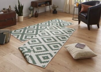 Hanse Home, Kusový koberec Twin-Wendeteppiche 103131 grün creme – na von aj na doma, 200x290, zelená, chodba / predsieň