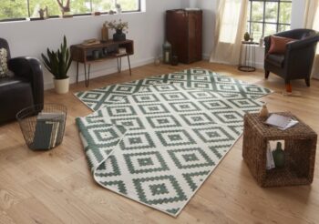 Hanse Home, Kusový koberec Twin-Wendeteppiche 103131 grün creme – na von aj na doma, 80x150, zelená, chodba / predsieň