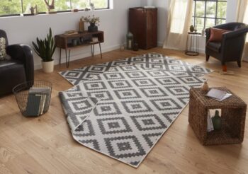 Hanse Home, Kusový koberec Twin-Wendeteppiche 103132 grau creme – na von aj na doma, 200x290, šedá, chodba / predsieň