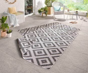 Hanse Home, Kusový koberec Twin-Wendeteppiche 103132 grau creme – na von aj na doma, 240x340, šedá, chodba / predsieň
