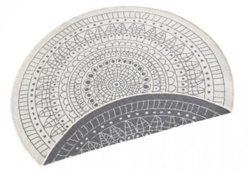 Hanse Home, Kusový koberec Twin-Wendeteppiche 103143 creme grau – na von aj na doma, 100x100 (priemer) kruh, šedá, chodba / predsieň