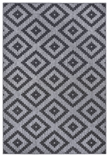 Hanse Home, Kusový koberec Twin-Wendeteppiche 105461 Night Silver – na von aj na doma, 120x170, šedá, chodba / predsieň