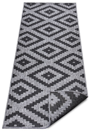 Hanse Home, Kusový koberec Twin-Wendeteppiche 105461 Night Silver – na von aj na doma, 120x170, šedá, chodba / predsieň
