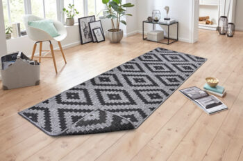 Hanse Home, Kusový koberec Twin-Wendeteppiche 105461 Night Silver – na von aj na doma, 80x350, šedá, chodba / predsieň