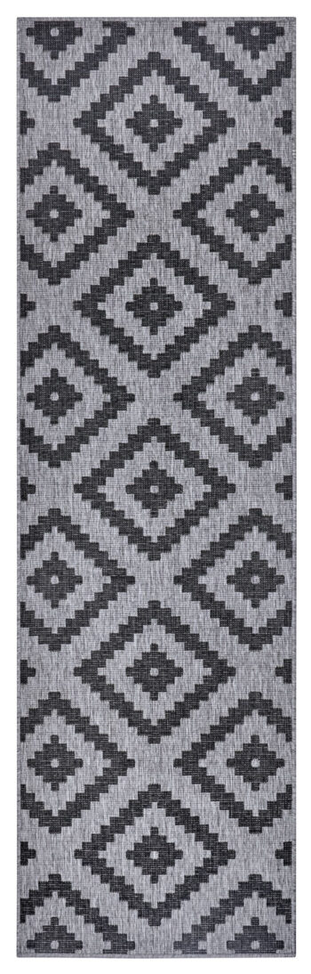 Hanse Home, Kusový koberec Twin-Wendeteppiche 105461 Night Silver – na von aj na doma, 80x350, šedá, chodba / predsieň