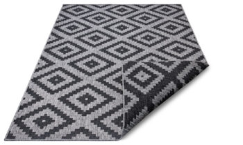Hanse Home, Kusový koberec Twin-Wendeteppiche 105461 Night Silver – na von aj na doma, 80x350, šedá, chodba / predsieň
