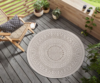 Hanse Home, Kusový koberec Twin-Wendeteppiche 105475 Linen kruh – na von aj na doma, 100x100 (priemer) kruh, hnedá, chodba / predsieň