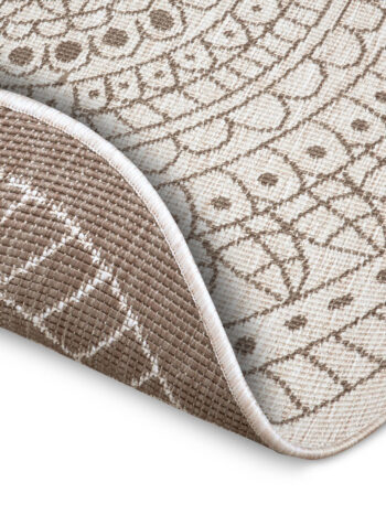 Hanse Home, Kusový koberec Twin-Wendeteppiche 105475 Linen kruh – na von aj na doma, 140x140 (priemer) kruh, hnedá, chodba / predsieň