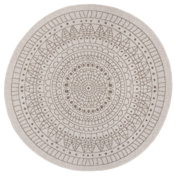 Hanse Home, Kusový koberec Twin-Wendeteppiche 105475 Linen kruh – na von aj na doma, 140x140 (priemer) kruh, hnedá, chodba / predsieň