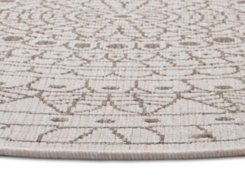 Hanse Home, Kusový koberec Twin-Wendeteppiche 105475 Linen kruh – na von aj na doma, 140x140 (priemer) kruh, hnedá, chodba / predsieň
