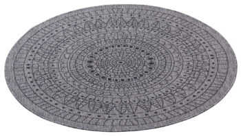 Hanse Home, Kusový koberec Twin-Wendeteppiche 105476 Night Silver kruh – na von aj na doma, 100x100 (priemer) kruh, šedá, chodba / predsieň
