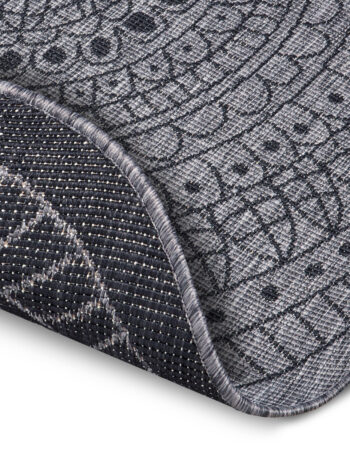 Hanse Home, Kusový koberec Twin-Wendeteppiche 105476 Night Silver kruh – na von aj na doma, 100x100 (priemer) kruh, šedá, chodba / predsieň