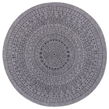 Hanse Home, Kusový koberec Twin-Wendeteppiche 105476 Night Silver kruh – na von aj na doma, 100x100 (priemer) kruh, šedá, chodba / predsieň