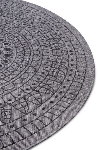 Hanse Home, Kusový koberec Twin-Wendeteppiche 105476 Night Silver kruh – na von aj na doma, 140x140 (priemer) kruh, šedá, chodba / predsieň