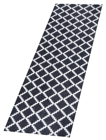 Hanse Home, Protišmykový behúň Home Black White 103156, 50x150, čierna, chodba / predsieň