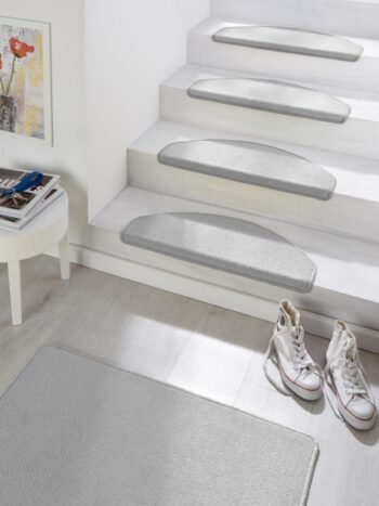 Hanse Home Sada 15ks nášľapov na schody: Fancy 103006 sivé, samolepiaci - 23x65 polkruh (rozmer vrátane ohybu), sada 15 ks