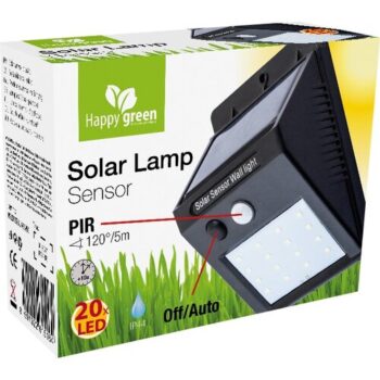 Happy Green Solárna lampa Sensor 20 LED, 4,9 x 12,5 x 9,6 cm