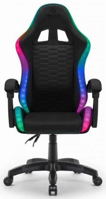 Herné kreslo HC-1000 Black LED RGB látkové