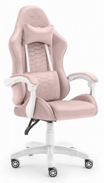 Herné kreslo HC-1000 Pink-White látkové