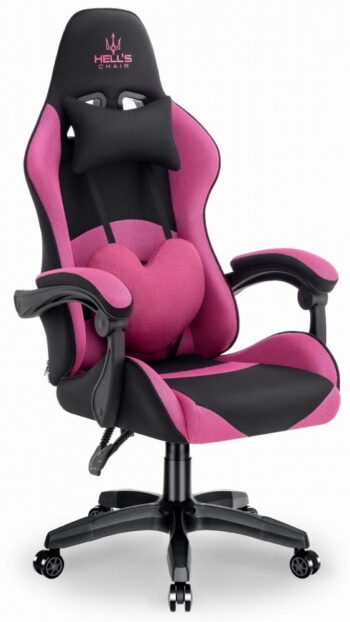 Herné kreslo Rainbow Pink-Black Mesh