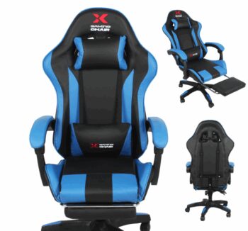 Herné kreslo Xgaming s podnožkou - čierno-modré