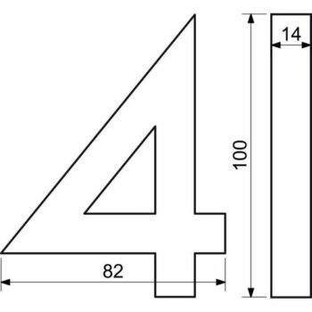 Hliníkové číslo 2 3D brúsený povrch RN.100LV.2.AL.3D