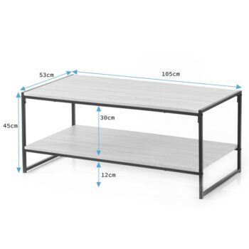 Homede Konferenčný stolík Coxe tmavohnedá, 105 x 53 x 45 cm