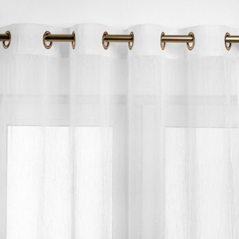 Homede Záclona Kresz Eyelets gold, biela, 140 x 140 cm