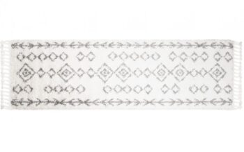 Huňatý biely behúň Šírka: 100 cm | Dĺžka: 160 cm