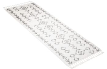 Huňatý biely behúň Šírka: 100 cm | Dĺžka: 400 cm