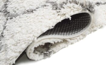 Huňatý biely vzorovaný behúň Šírka: 100 cm | Dĺžka: 160 cm