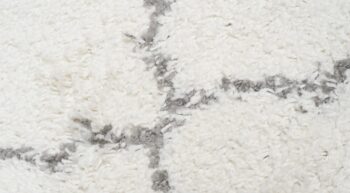 Huňatý biely vzorovaný behúň Šírka: 80 cm | Dĺžka: 250 cm