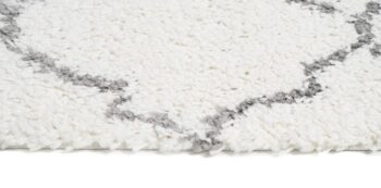 Huňatý biely vzorovaný behúň Šírka: 80 cm | Dĺžka: 250 cm