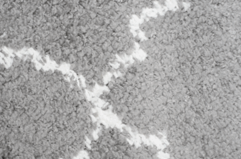 Huňatý šedý vzorovaný behúň Šírka: 100 cm | Dĺžka: 150 cm