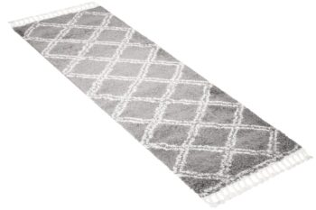 Huňatý šedý vzorovaný behúň Šírka: 100 cm | Dĺžka: 160 cm