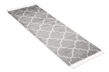 Huňatý šedý vzorovaný behúň Šírka: 100 cm | Dĺžka: 300 cm